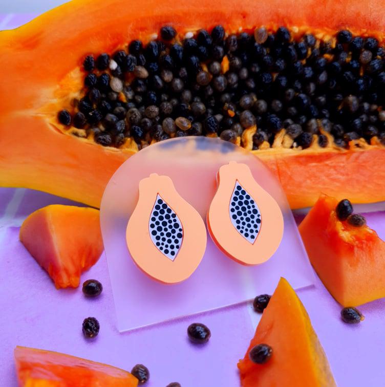 Papaya Stud Earrings Fat Mango Creative