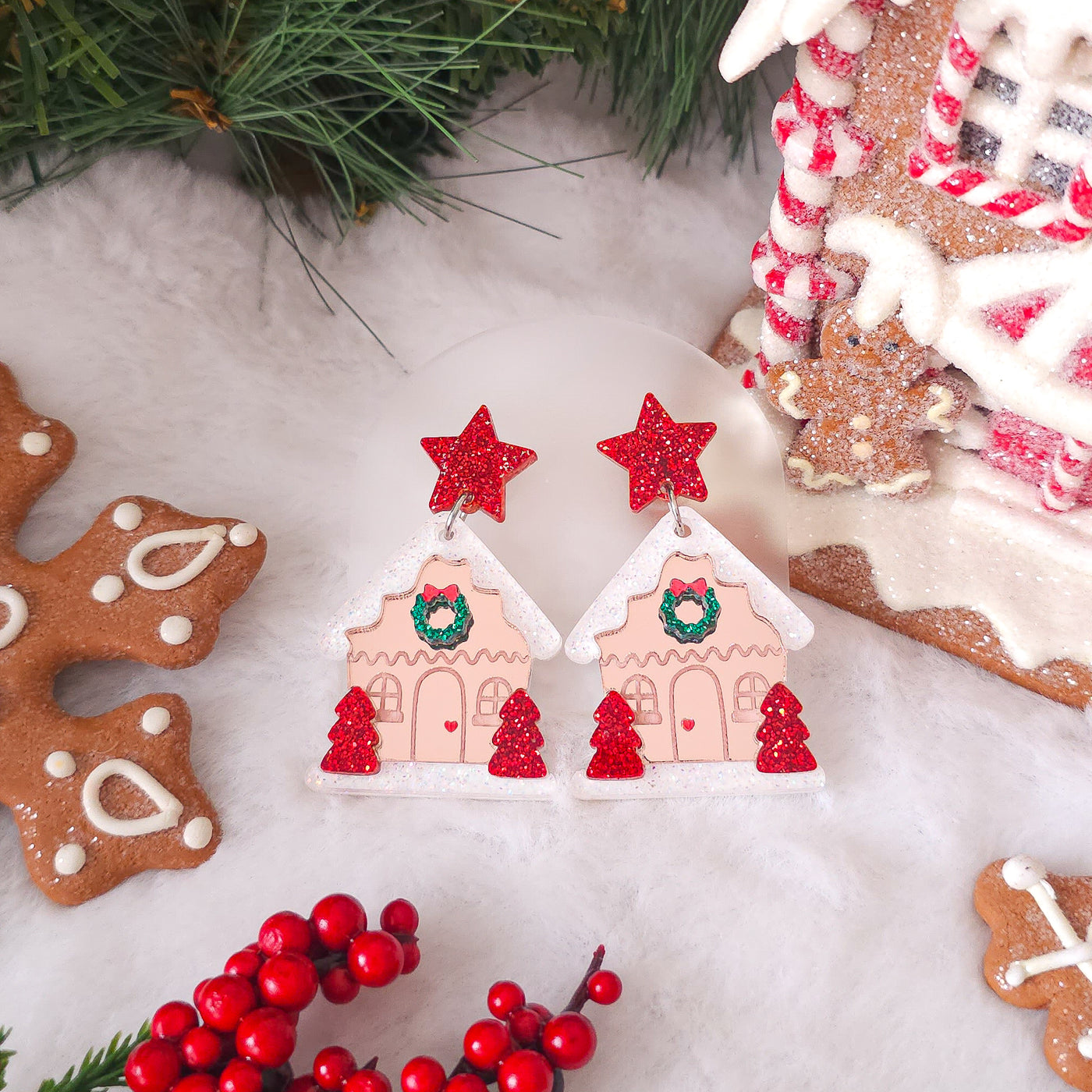 Gingerbread House Earrings