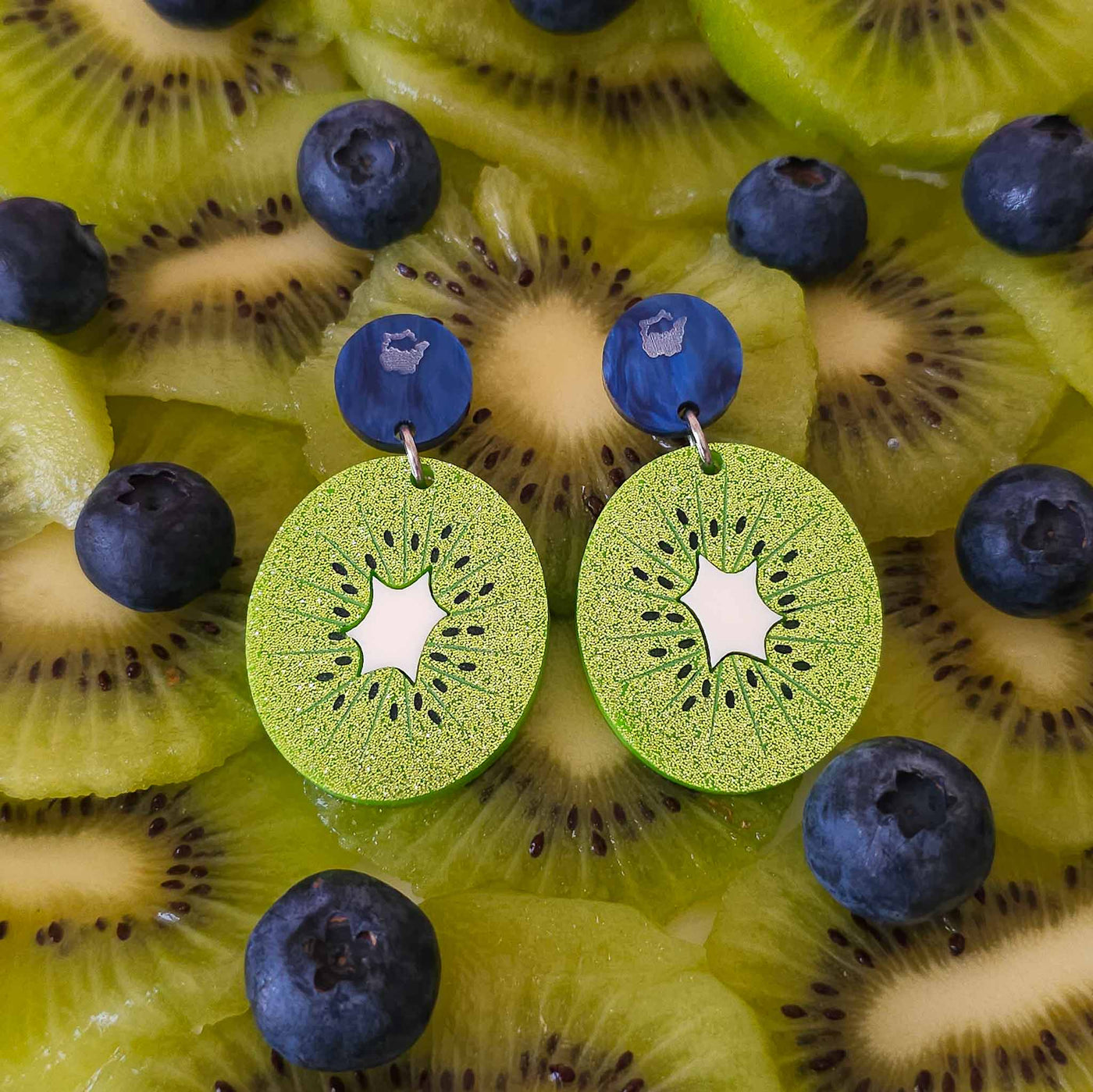 Kiwi Fruit Dangle Earrings