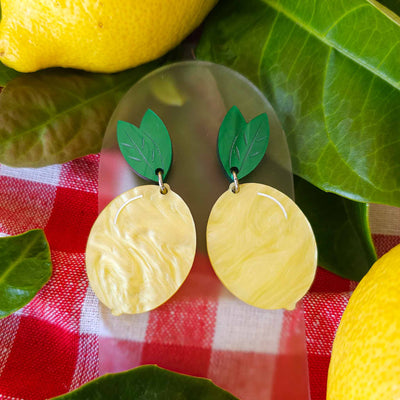 Lemon Acrylic Earrings