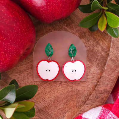 Red Delicious Apple Earrings