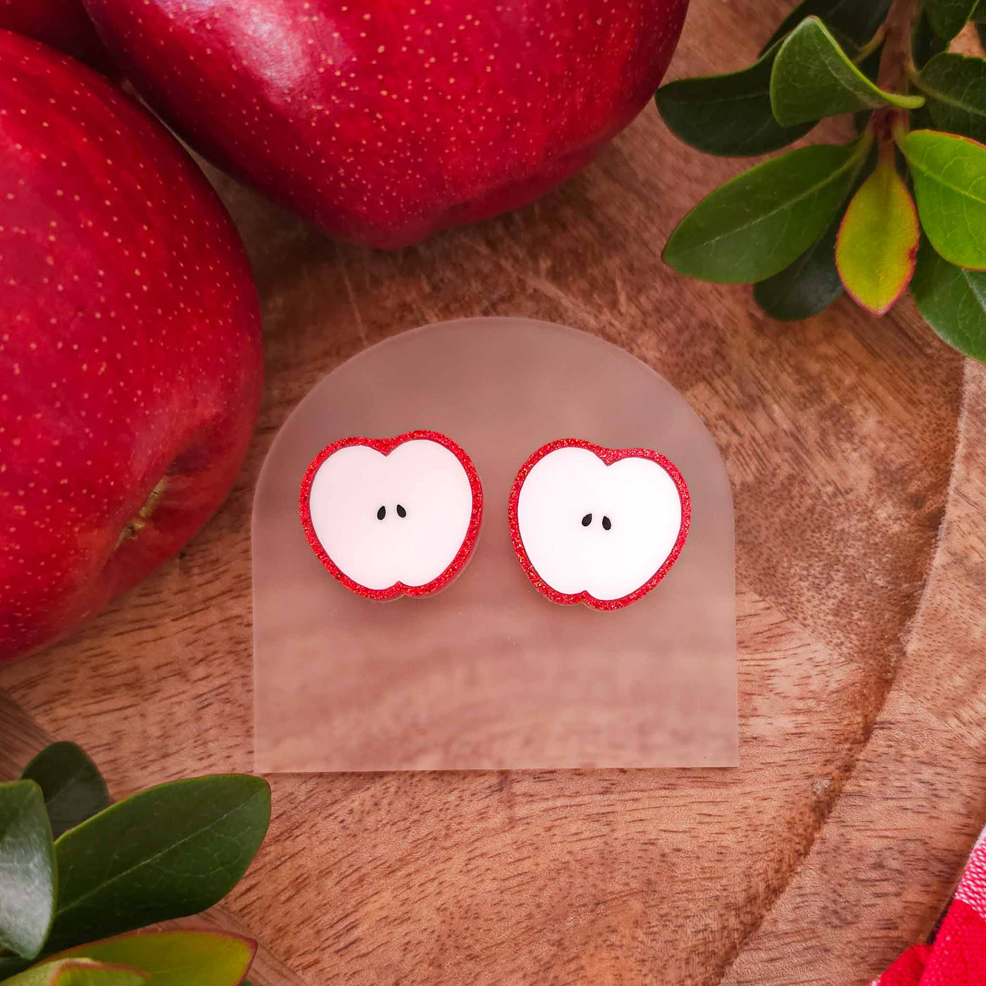 Red Delicious Apple Stud Earrings