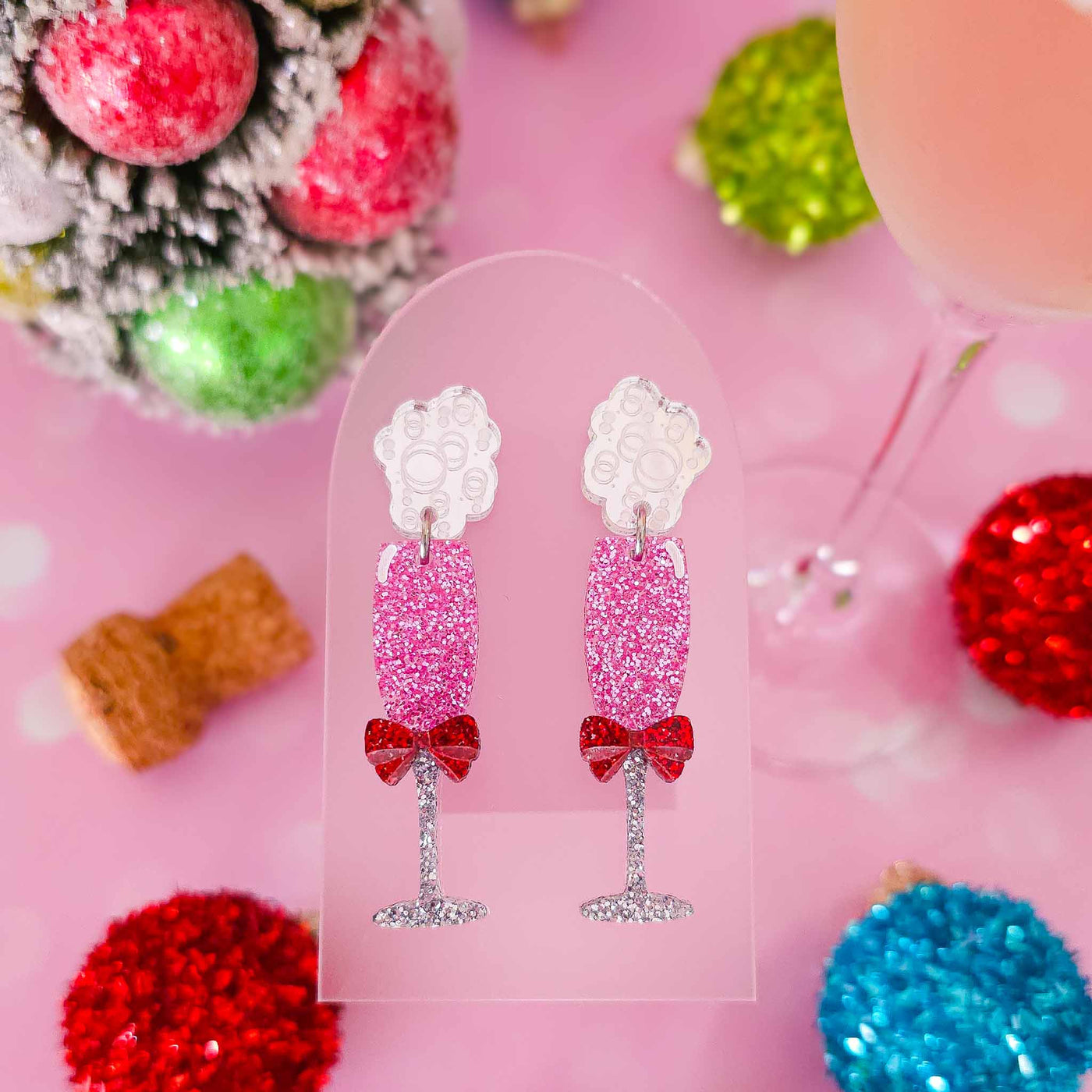 Pink Prosecco Earrings