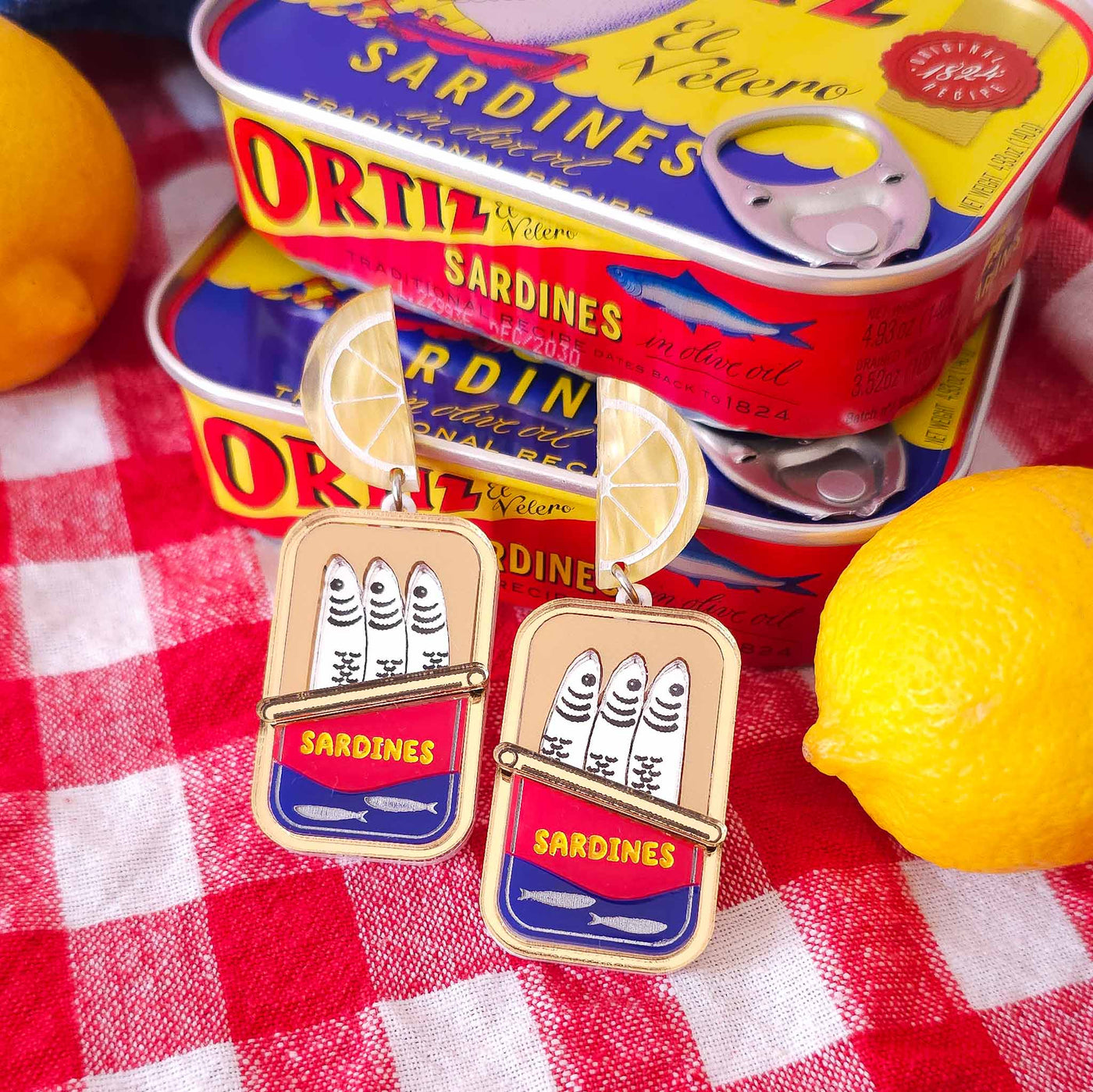 Sardine Tin Earrings