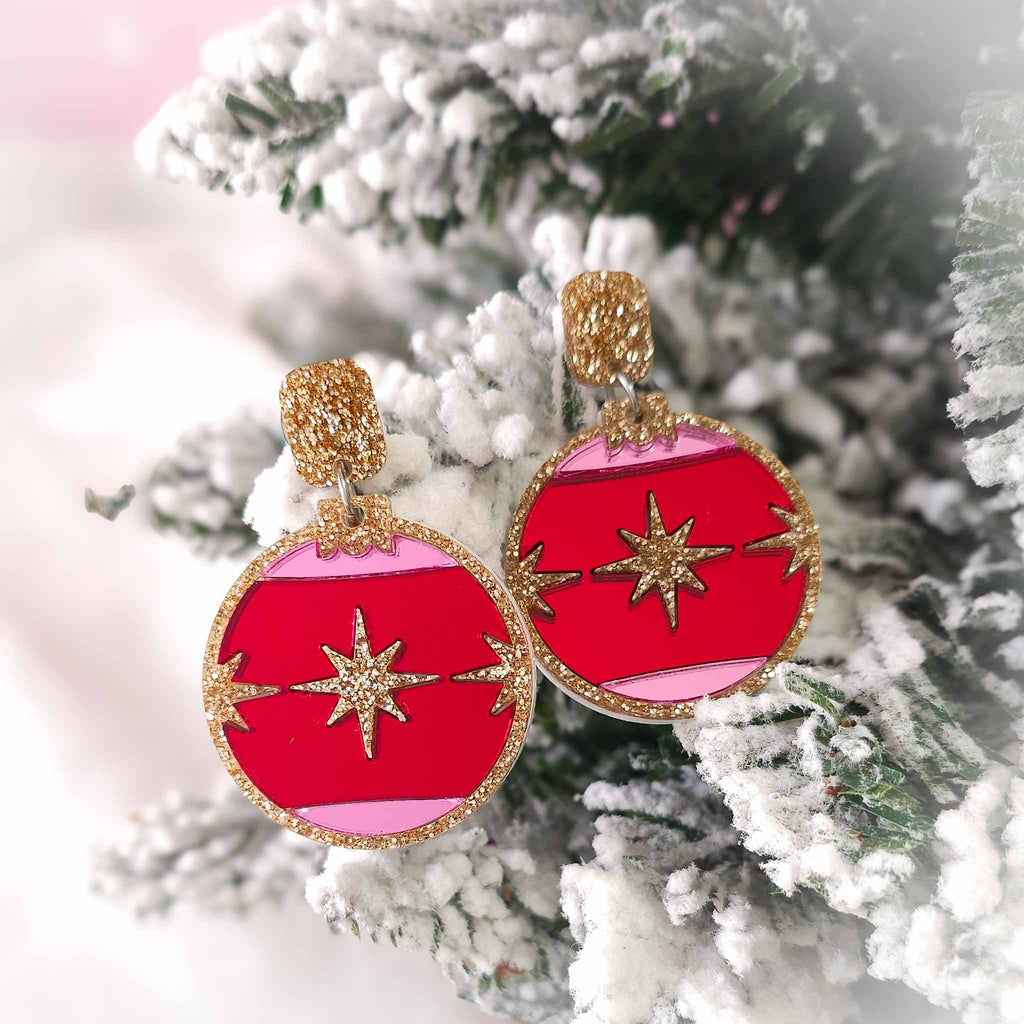 Vintage Christmas Bauble Earrings Fat Mango Creative