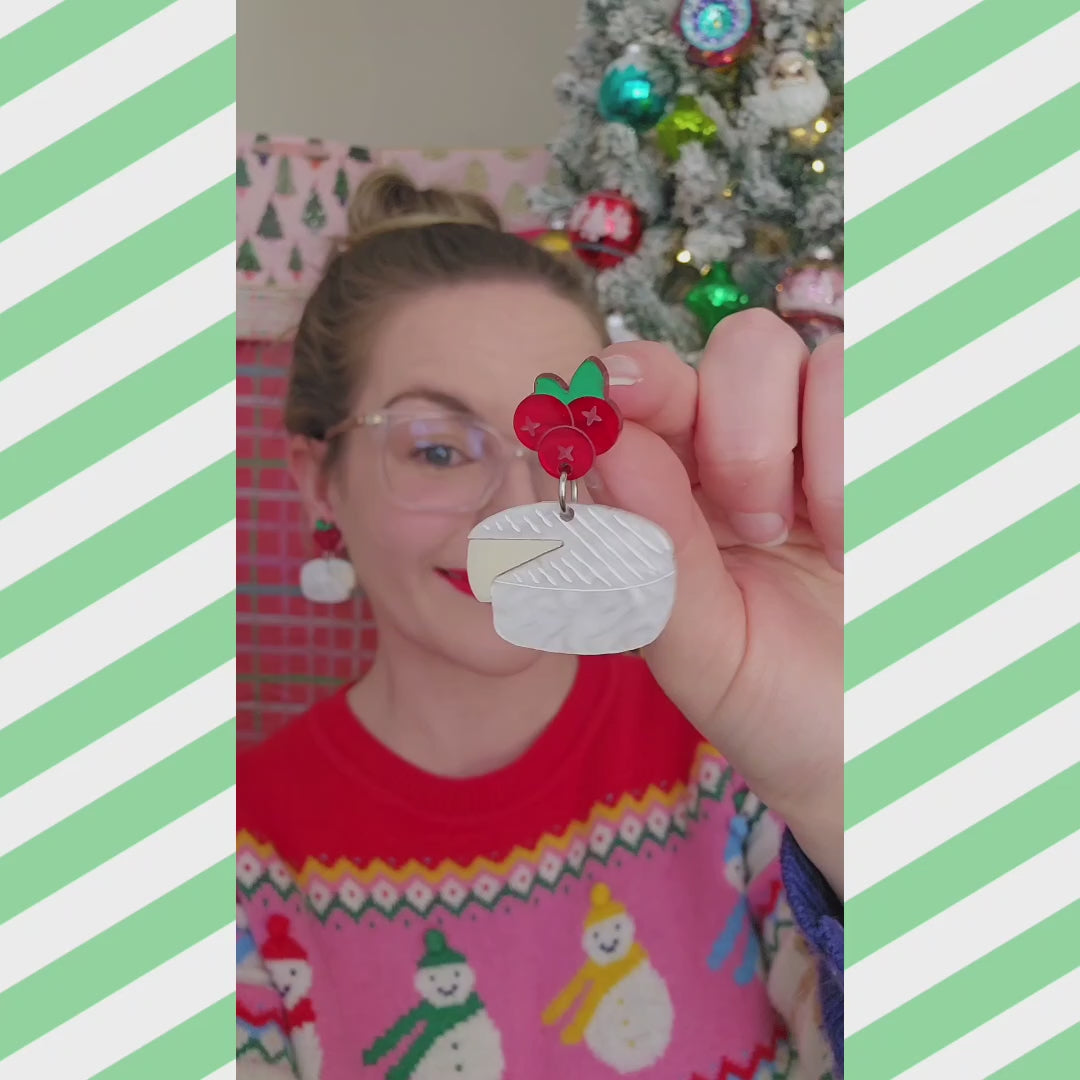 Camembert & Cranberry Earrings