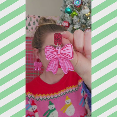 Bow Earrings - Pink
