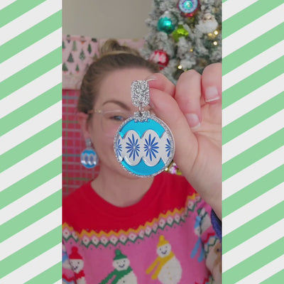 Christmas Of Old Vintage Bauble Earrings - Silver