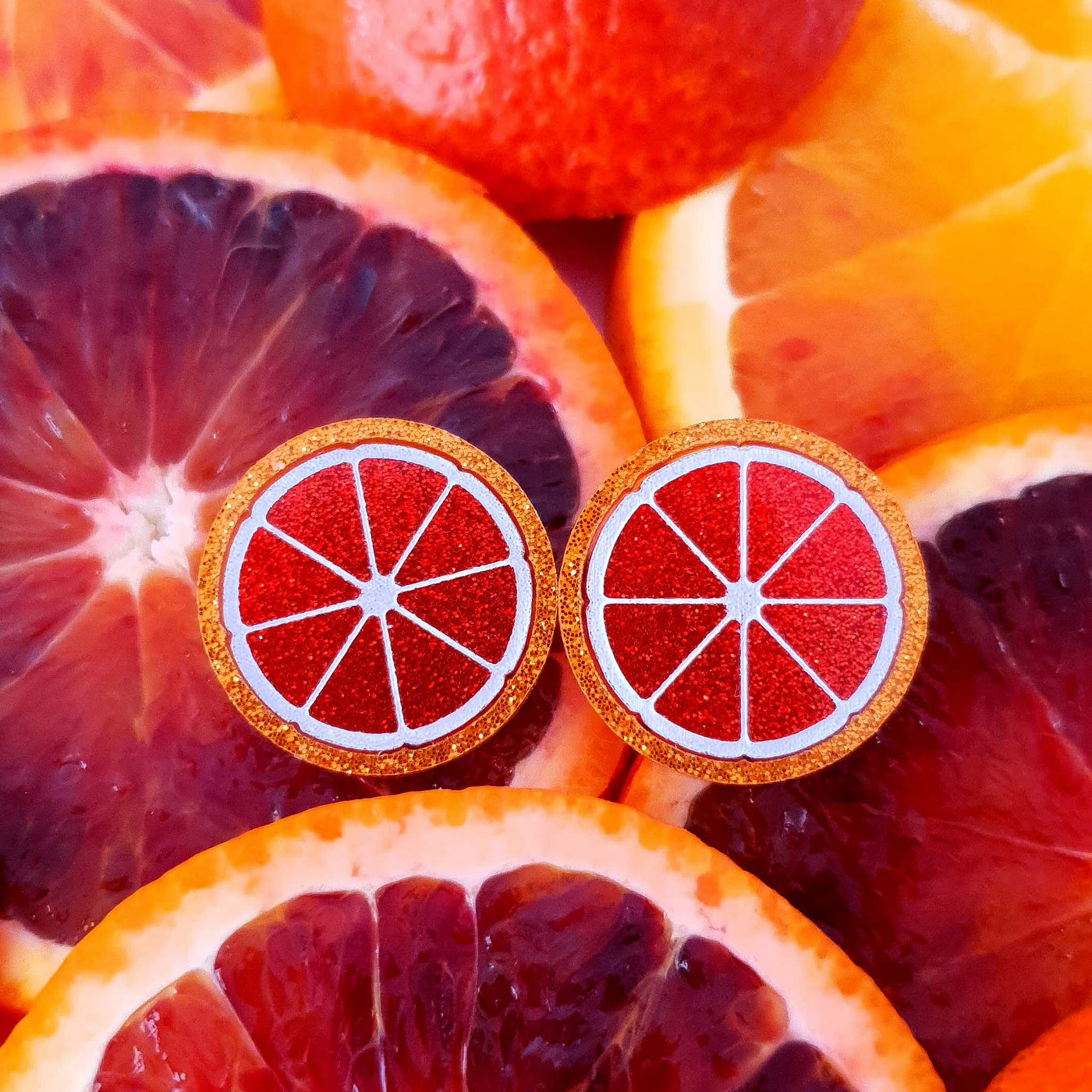 Blood Orange Stud Earrings