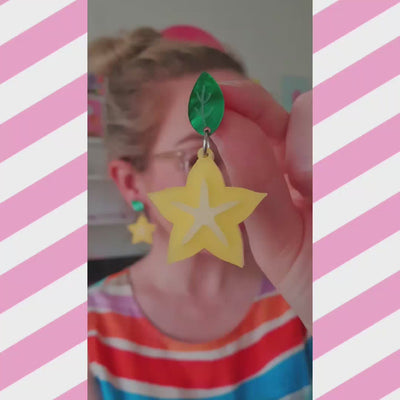 Star Fruit Carambola Dangle Earring