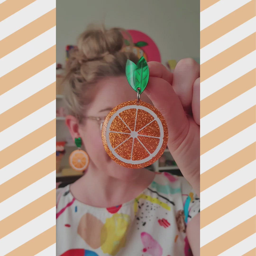 Orange Dangle Earrings